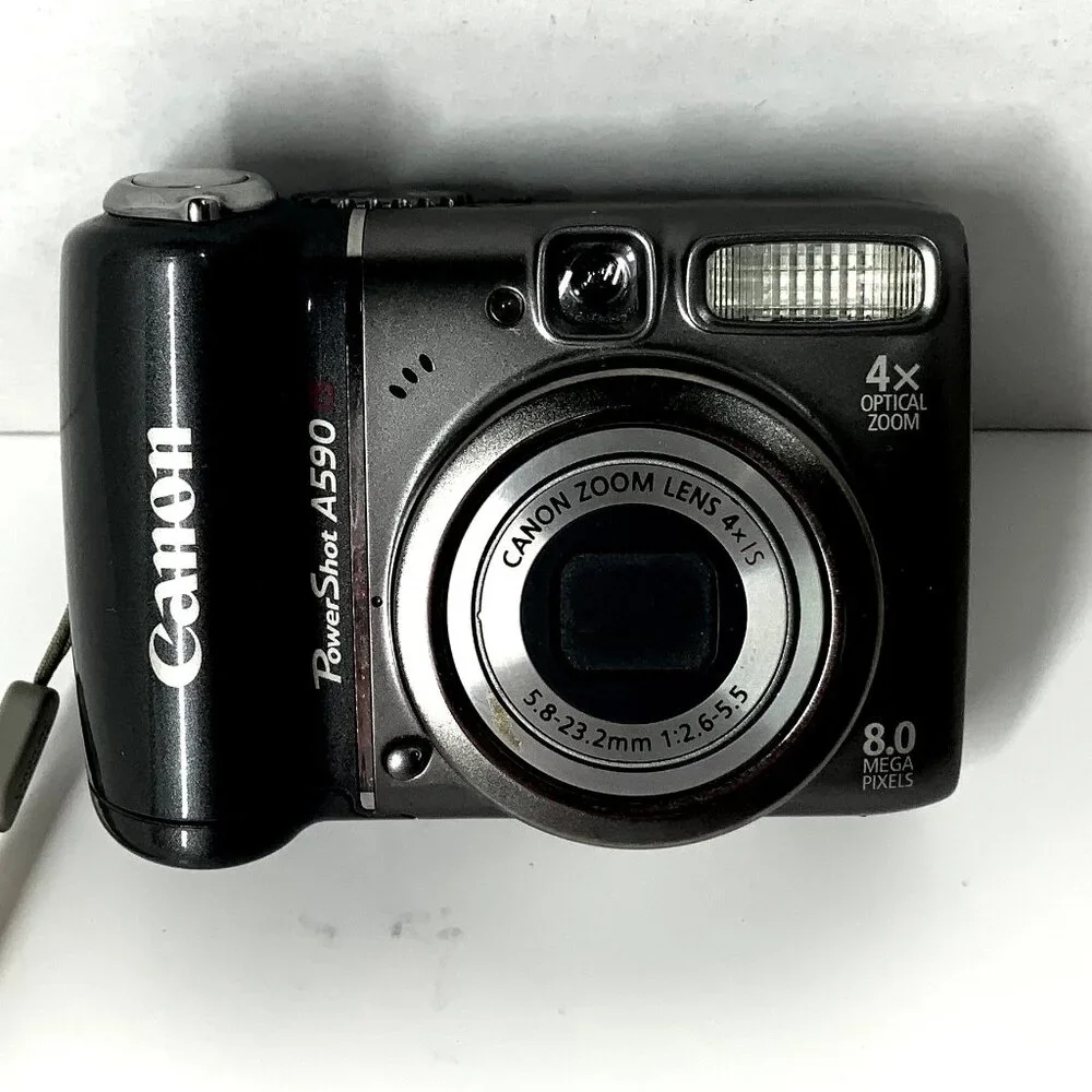 Canon PowerShot A590 IS 8MP Digital Camera 4x Zoom Tested Works Y2K Digicam
